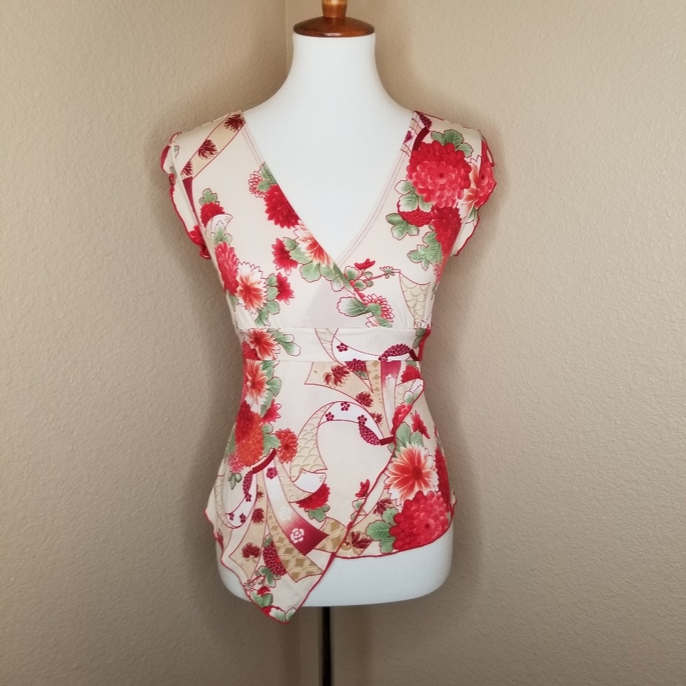 Floral Asymmetrical Blouse
